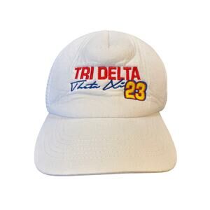 Tri Delta Thera Xi 23 trucker Sorority hat white mesh SnapBack retro college